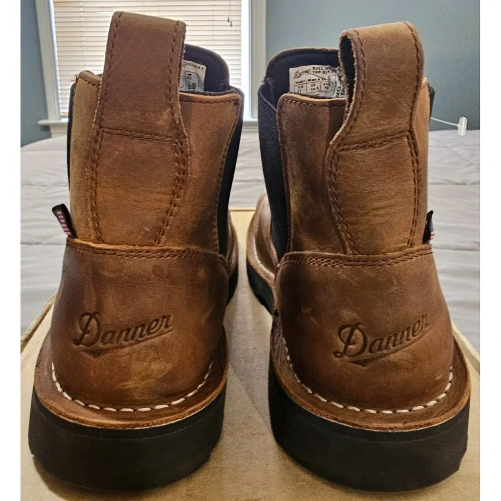 Danner® (Men's 11 WIDE) Bull Run™ STEEL TOE Chelsea Boots in Tobacco - $250